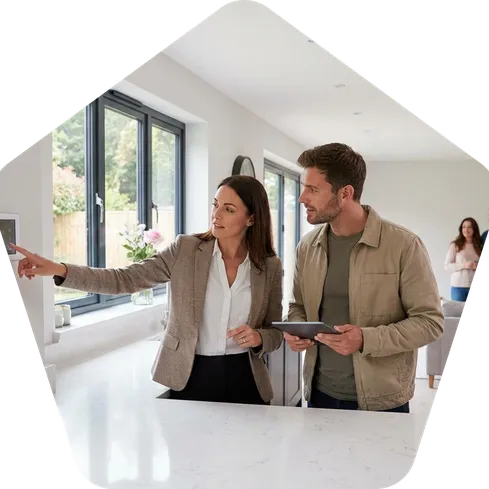 Agent and clients meeting about a real estate transaction